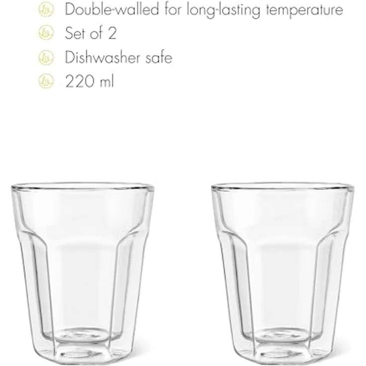 1x2 Leopold Vienna Kaffee Glas 220ml doppelwandig – Bild 5