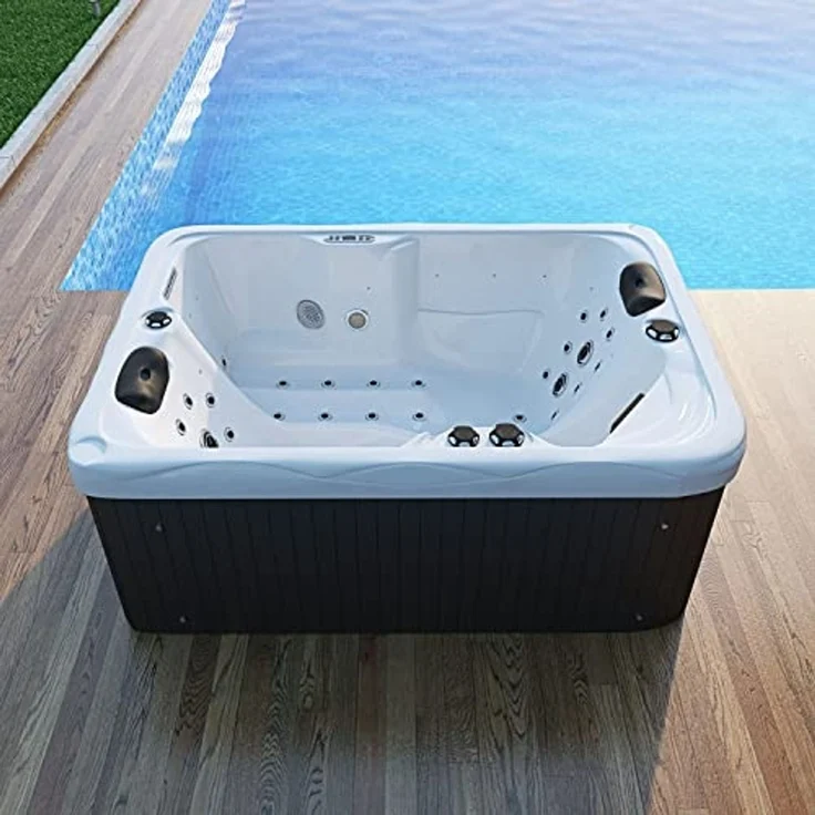 TroniTechnik Whirlpool Outdoor Whirlpool LEVANZO inkl. Thermoabdeckung weiß,Heizungs-, Whirlpool-, Licht- und Pumpensteuerung – Bild 5