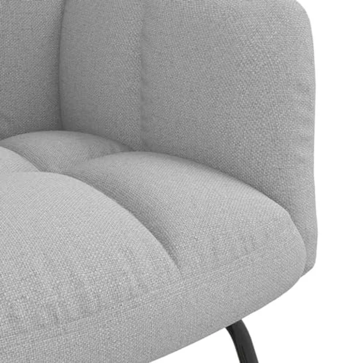 vidaXL Schaukelstuhl mit Fußhocker Wolkengrauer Stoff 4016799 – Bild 5