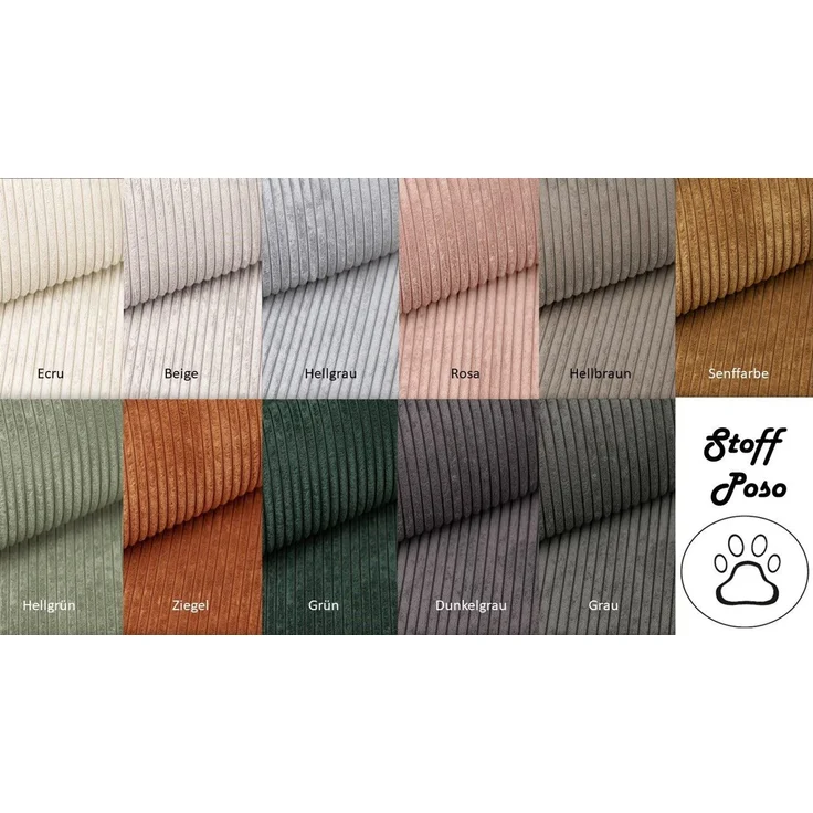 Kaiser Möbel Ecksofa Designer MODENA U XL stoff Dicker cord Poso, Viele Farben, praktisch und komfortabel – Bild 3