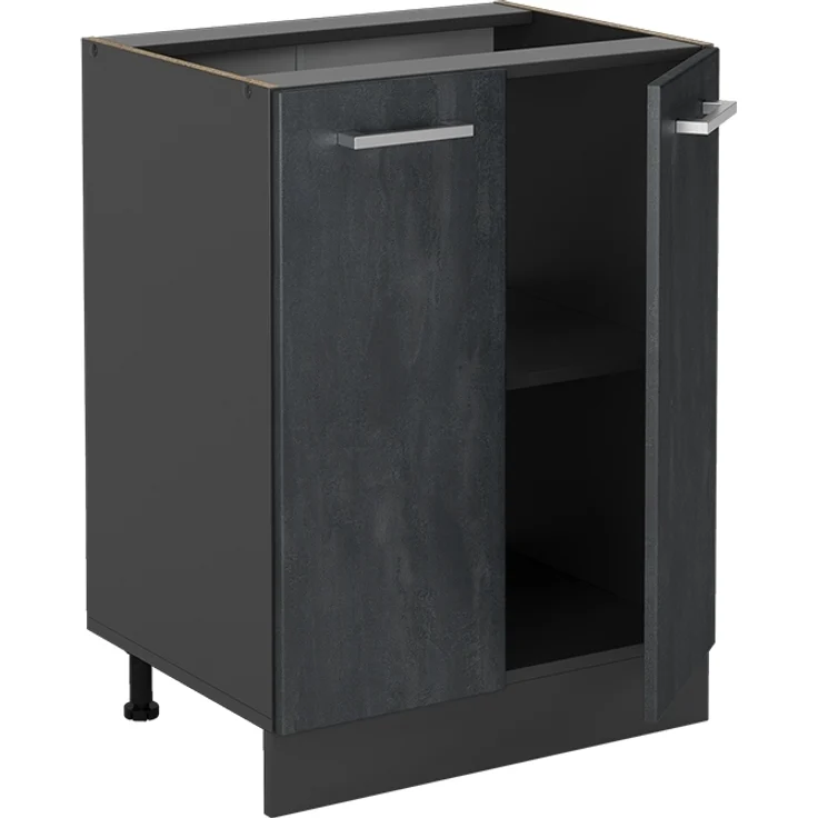 Küchenunterschrank R-Line Schwarz Beton 60 cm AP Anthrazit Vicco – Bild 4