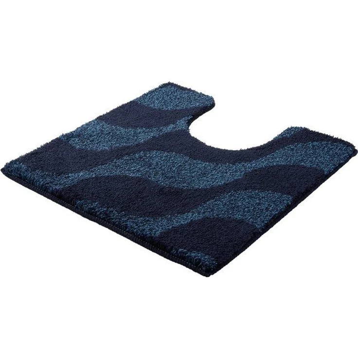 Kleine Wolke Badematte »Onda«, Höhe 15 mm, rutschhemmend beschichtet, fußbodenheizungsgeeignet, Polyacryl, quadratisch, WC Vorleger mit Ausschnitt, Badteppich, modernes Ton in Ton Wellendesign, flauschig – Bild 4