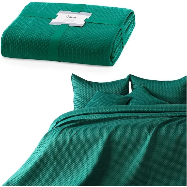 AmeliaHome Tagesdecke Bettüberwurf Carmen - Premium Tagesdecke mit matter Satin Oberfläche, Mattes Satin mit geometrischer Prägung