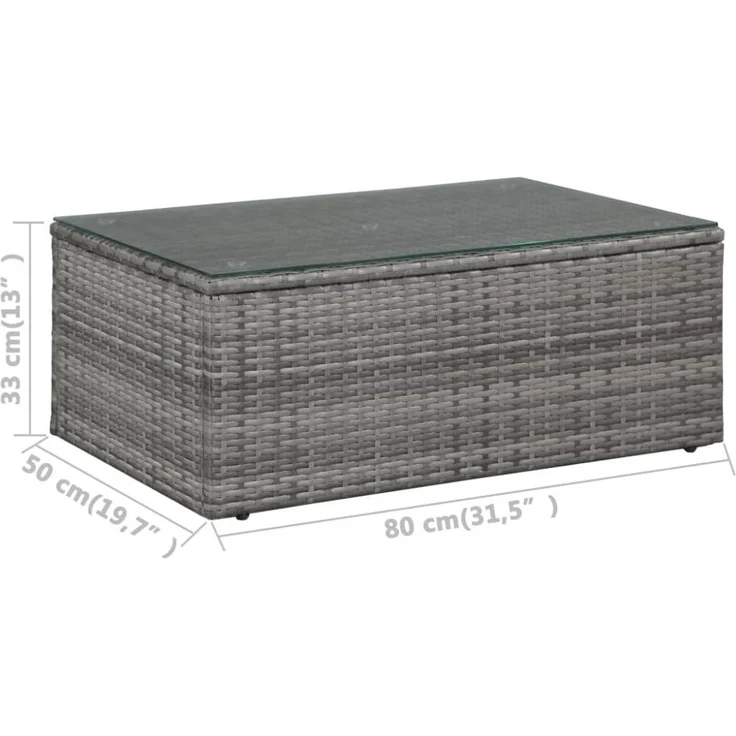 vidaXL 4-tlg. Garten-Lounge-Set mit Auflagen Poly Rattan Grau 43956 – Bild 3