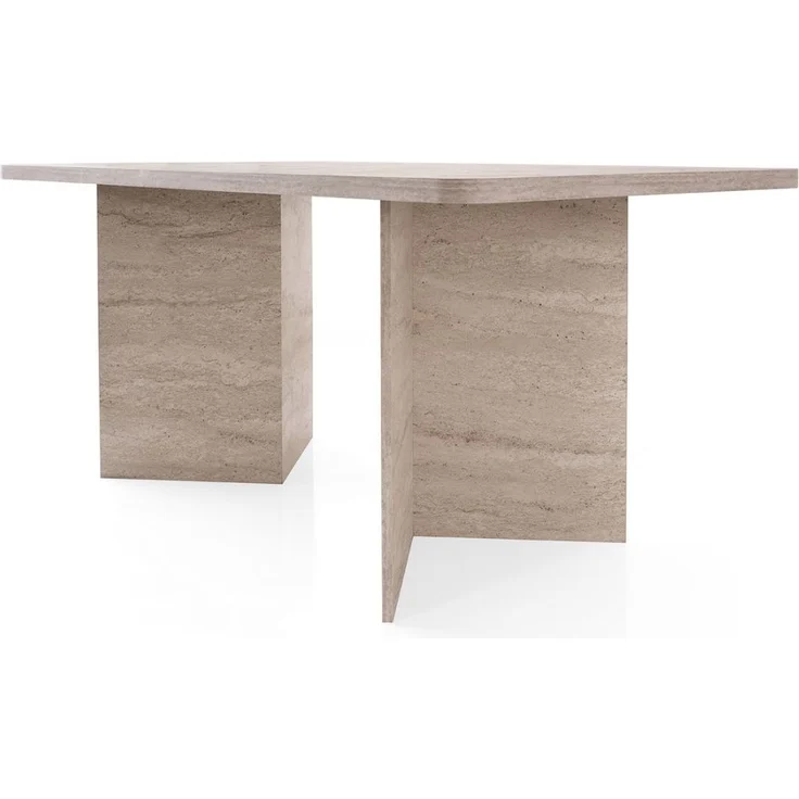 Calicosy 'LOFT' Esstisch mit rechteckiger Platte und 2 Beinen L180 cm - Beige - Beige – Bild 5