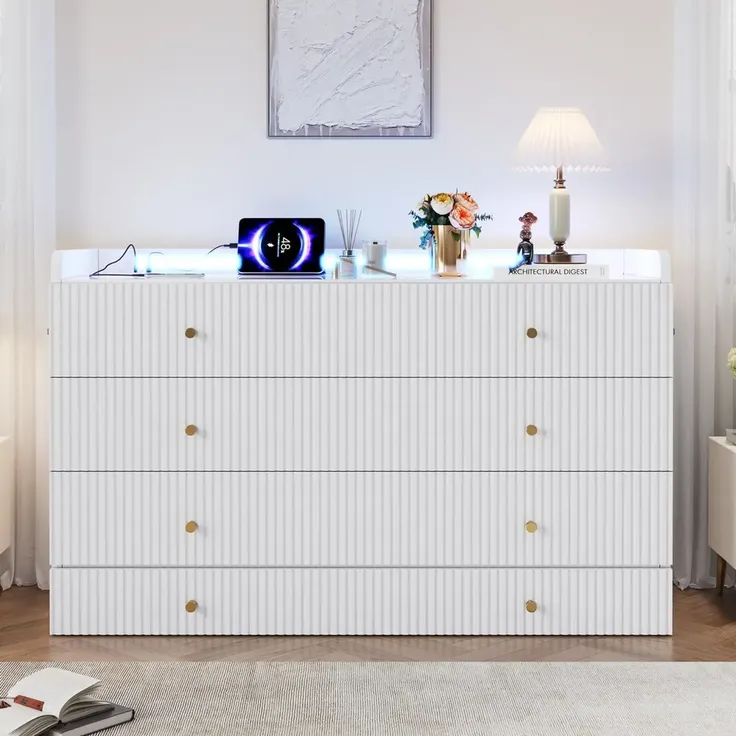 Schrankbett mit Mehrfachsteckdose, Schublade und RGB LED-Streifen, 140x200cm, Wandklappbett, horizontal klappbar, platzsparend – Bild 5
