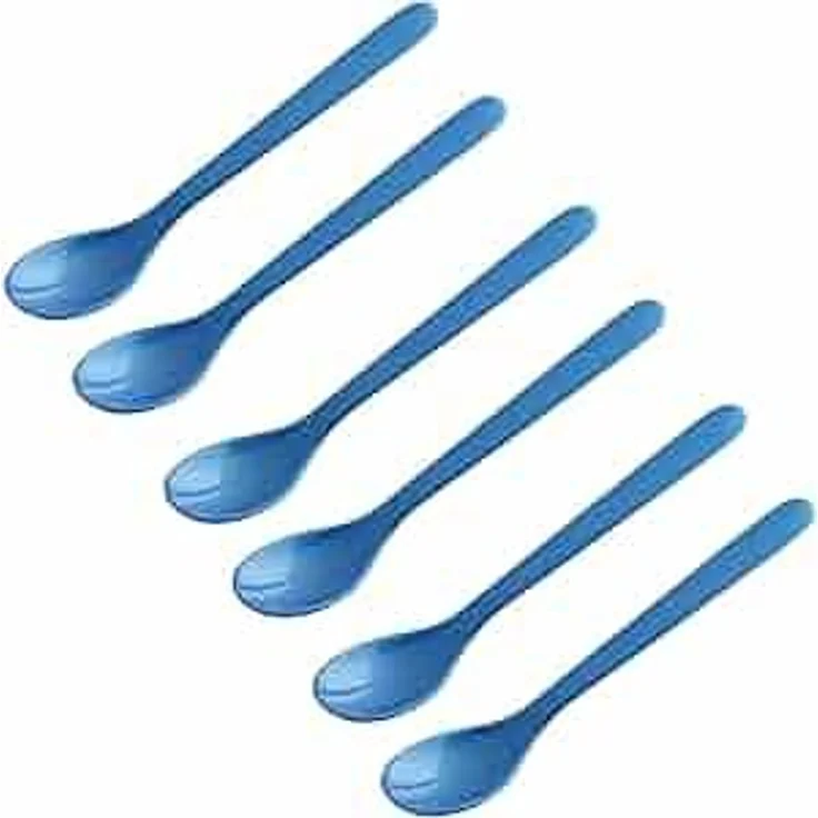 FACKELMANN | 6er Set Eierlöffel Frühstückslöffel 14 cm | Farbe: Blau | hochwertiger Kunststoff | ideal für den Frühstückstisch – Bild 1