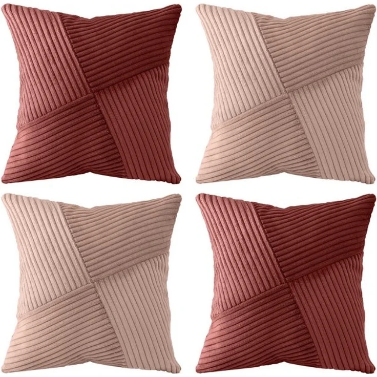 Amilian Kissenhüllen - 4er Set Kissenbezug, Kissenbezüge - Zierkissenbezüge, (4 Stück), 40x40 cm, Kissenhülle für Sofakissen, Dekokissen, Zierkissen, Kissen – Bild 4