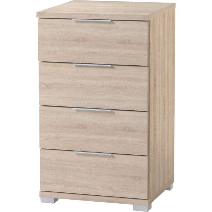 Nachtkommode >Smilla< in Eiche Sonoma, Melamin - 46x79x42cm (BxHxT) – Bild 4