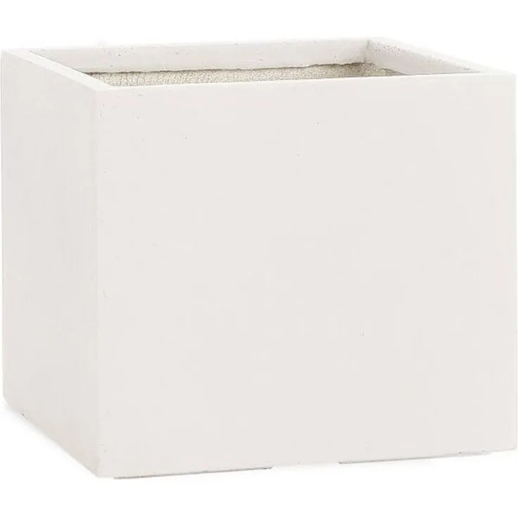 Pflanzwerk® Pflanzkübel CUBE Premium Fiberglas Blumenkübel Frostbeständig mit Lotus-Effekt, Lotus-Effekt - Handgefertigt - Eckig - Frostbeständig