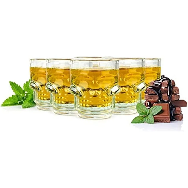 Schnapsgläser in Totenkopf Shotgläser Schädel Schnaps Shots Stamper Vodkagläser