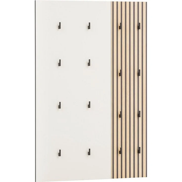 Lomadox Garderobenpaneel ALTAMURA-80, erweiterbare Garderobe Kleiderhaken modern beige Eiche Natur