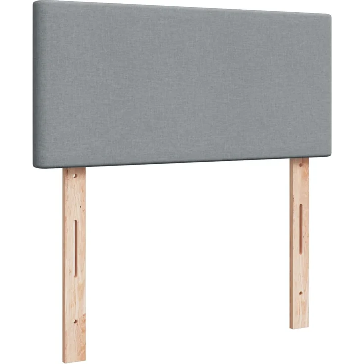 vidaXL Boxspringbett mit Matratze Hellgrau 90x200 cm Stoff 3287332 – Bild 7