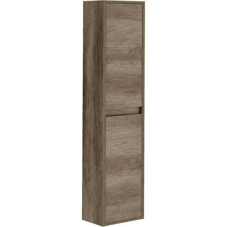 ARKITMOBEL, Badezimmer-Säule mit 2 Türen – schmaler Badhochschrank in Nordik-Optik, platzsparendes Badezimmermöbel, Maße: 30 x 140 x 25,5 cm (B x H x T), Modell Dakota