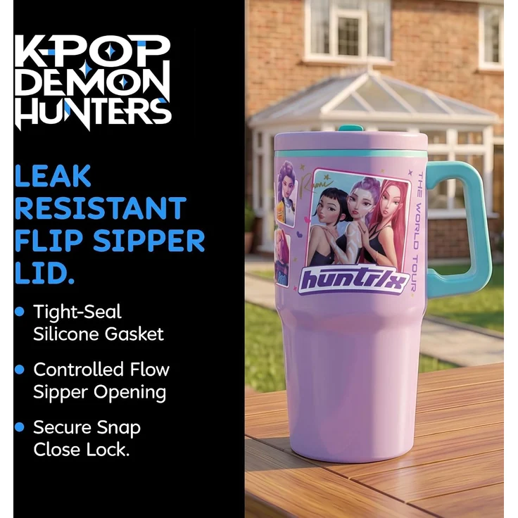 K-Pop Demon Hunters Trinkflasche Kinder Flasche 640 ml mit Motiv für Schule Freizeit und unterwegs – Bild 4
