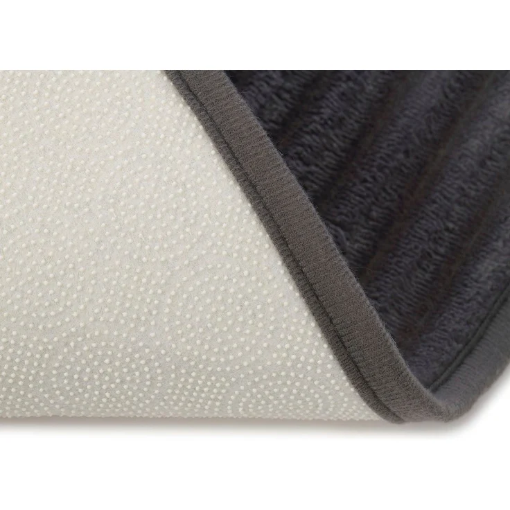Gözze Badematte Berlin, Höhe 7 mm, rutschhemmend beschichtet, fußbodenheizungsgeeignet, Polyester, rechteckig, Badteppich, Uni Farben, Cord Optik, waschbar – Bild 3
