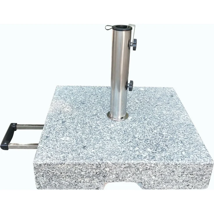 Gardissimo Sonnenschirmständer, 70 kg, Granit Edelstahl Grau, 50 x 50 x 12,5 cm – Bild 3