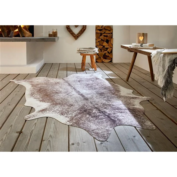 Teppich "Kuhfell" 130x155 cm, Dekofell, Sitzauflage, Vorleger Fellimitat, Kurzhaar Fellteppich – Bild 2