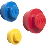 Lego Wandaufhänger 3 Stück rot blau gelb