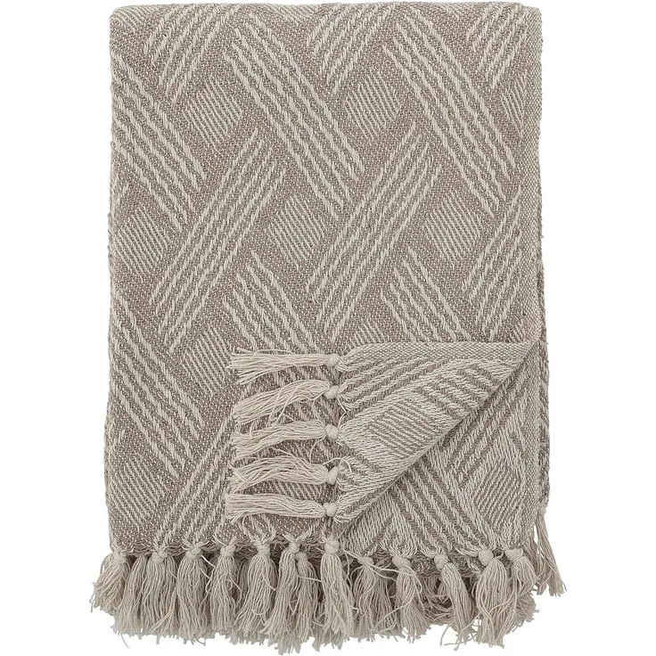 Bloomingville Ghina Recycelte Baumwolle Decke 160x130 cm Natur