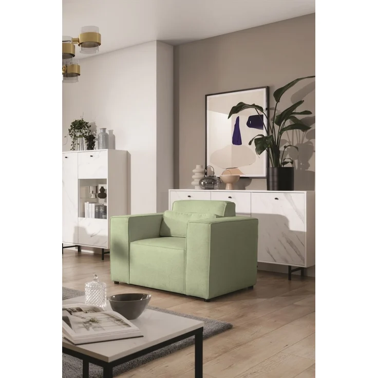 Sessel Designersessel WALDO in Stoff Brooklyn Hellgrün – Bild 1