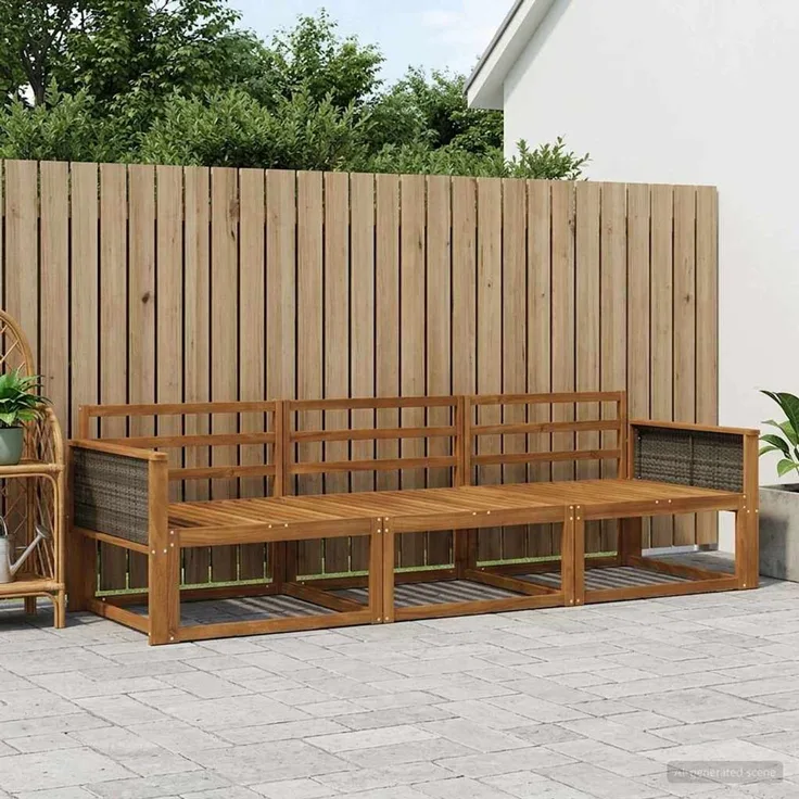 vidaXL Outdoor-Sofagarnitur 3 stk. 3-Sitzer Natur Massivholz Akazie 3382297