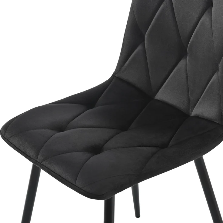 Essgruppe,(Set,117×68cm Esstisch mit 4 Stühlen), Rechteckiger Esstisch Moderner Küchentisch Set ,Esszimmerstuhl Schwarz Twill Samt Küchenstuhl,Golden Tischbeine--Schwarz--128.5x74x9cm--YOUDENOVA – Bild 7