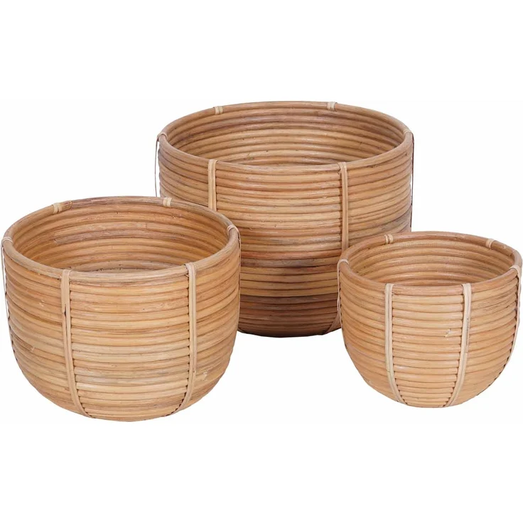 Rattan Korb Blumenkorb Cinta 3er Set – Bild 6