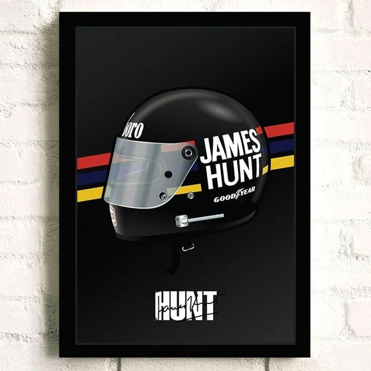 Poster Formel 1 Helm Rennfahrer Name Unterschrift · Deko Print ohne Rahmen - D Hunt / 40x60 cm – Bild 5