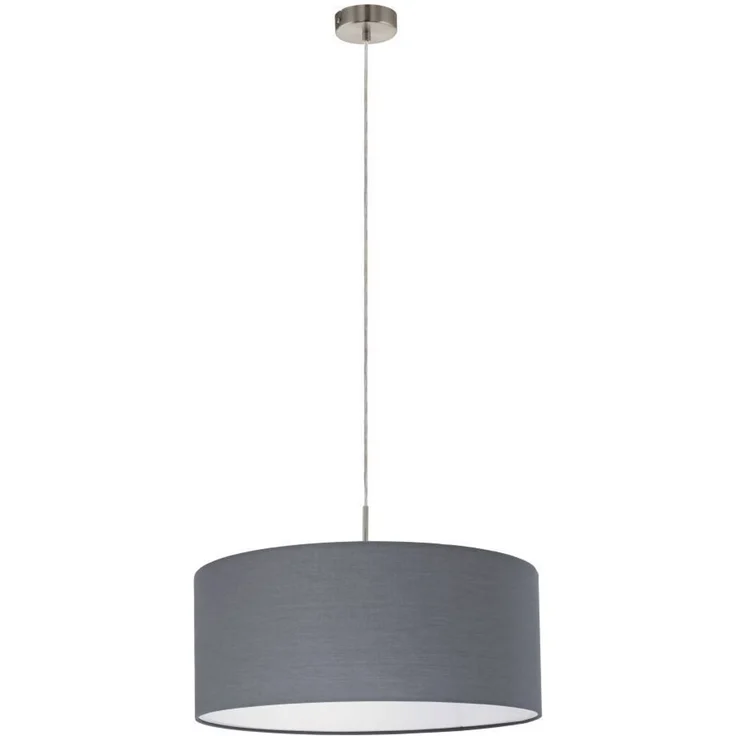 Eglo 31577 Hängeleuchte aus Textil PASTERI in nickel-matt und grau, Fassung E27 max. 1X60W Ø53 cm dimmbar – Bild 2