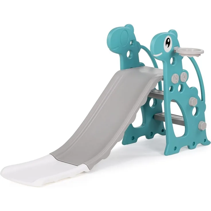 Chipolino Kinderrutsche Dino 116 cm Rutschlänge, Ball mit Basketballkorb, 30 kg grün