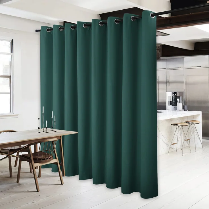NICETOWN Verdunklungsvorhang für Terrassenglas, 304,8 cm breit x 213,4 cm lang, Hunter Green, 1 Panel, für Schlaf- und Wohnzimmer, Sichtschutzvorhang für Esszimmer und Gästezimmer