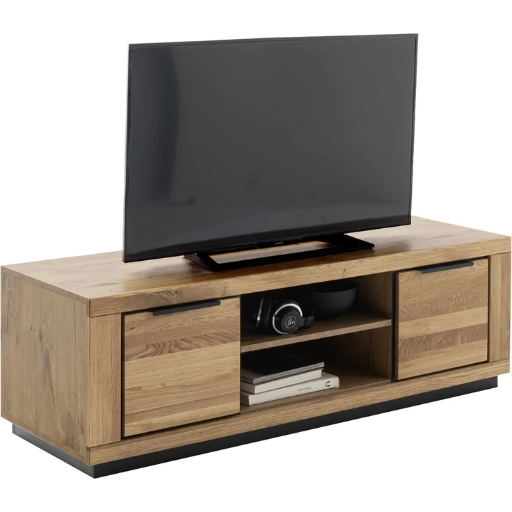Lowboard >GRENO< in natur geölt, Wildeiche teilmassiv - 163x52x54cm (BxHxT) – Bild 4