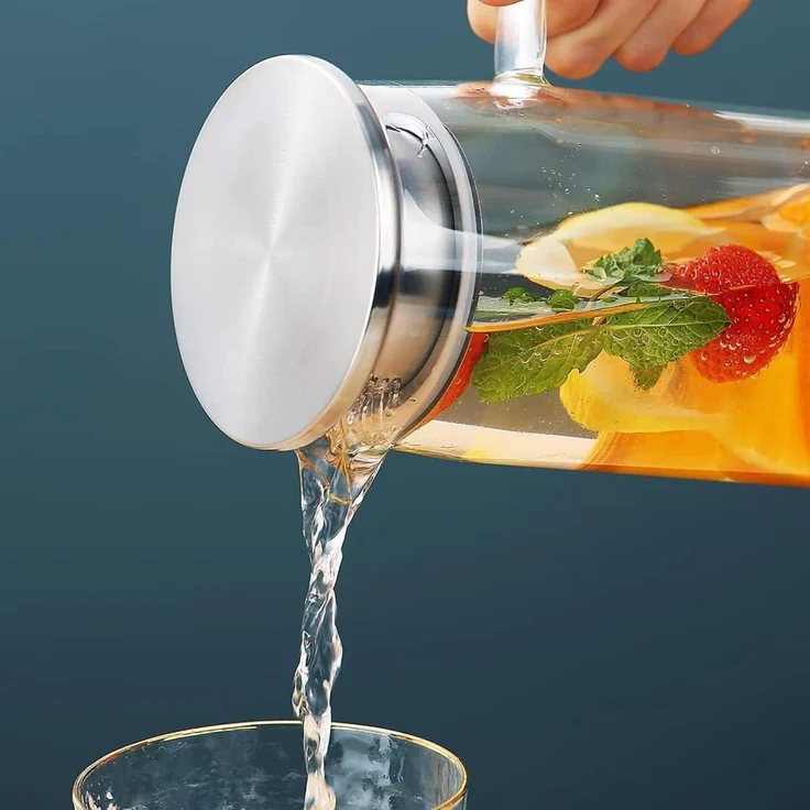 Kyraton Wasserkaraffe 1.5L Klarglas Heiß Kaltgetränke Wasserkrug Karaffe – Bild 4