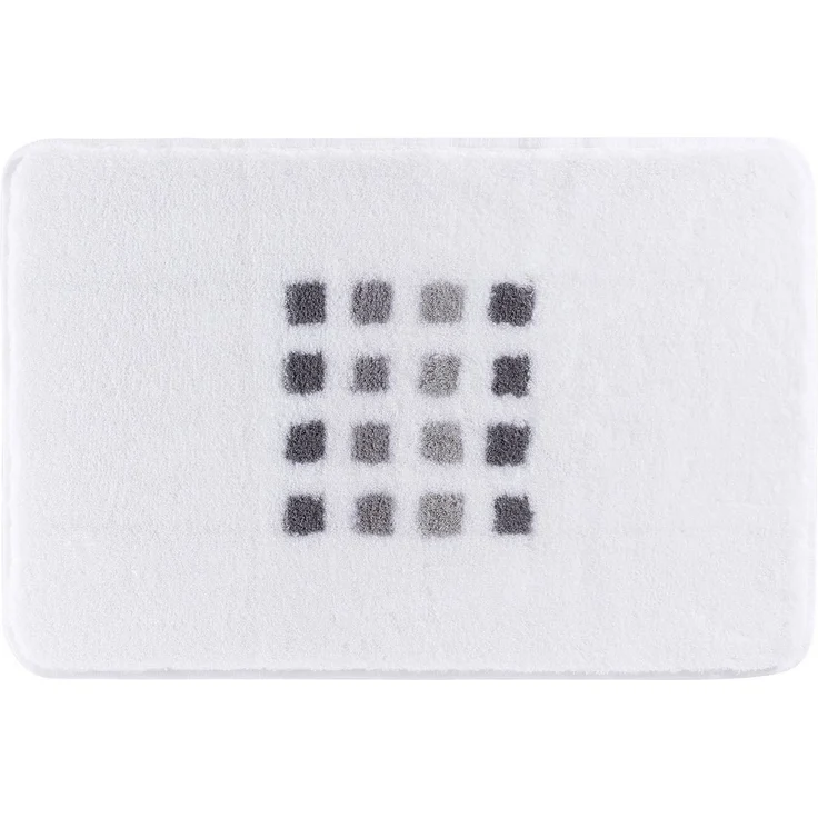 Kleine Wolke Badematte QUADRI, 70 x 120 cm, Weiß, Rutschhemmend, Höhe 20 mm, fußbodenheizungsgeeignet, Polyacryl, rechteckig – Bild 2