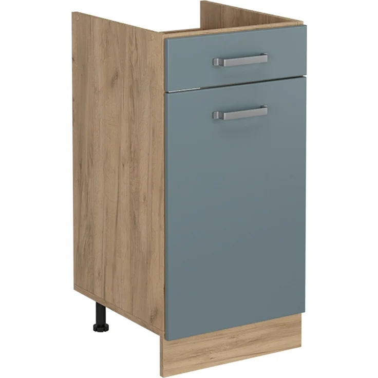 Küchenunterschrank R-Line Blau-Grau/Goldkraft Eiche 40 cm ohne Arbeitsplatte Vicco – Bild 1
