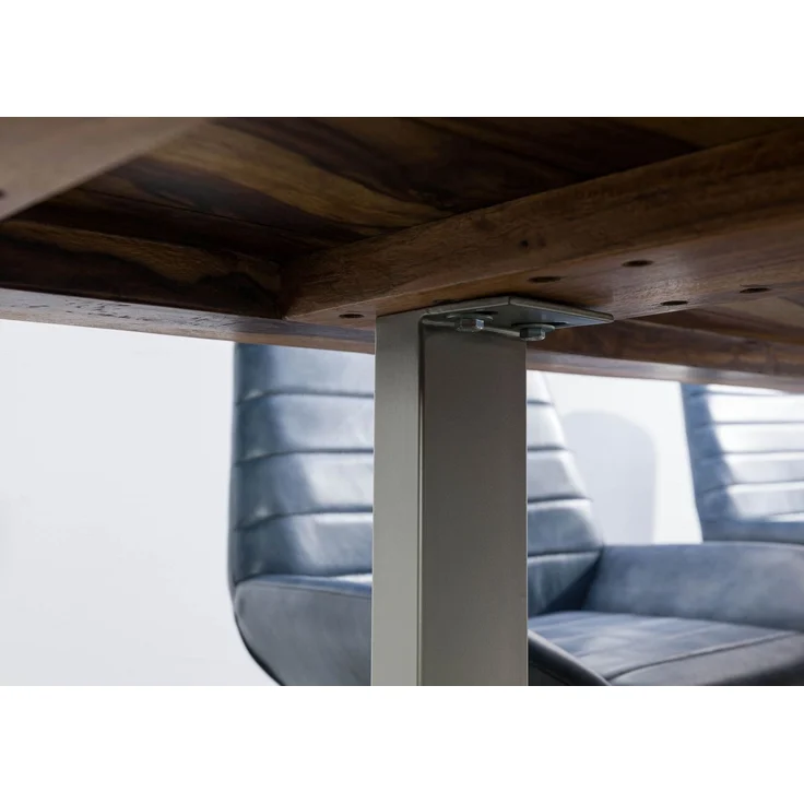 Baumtisch Sheesham 180x90x77 natur gebeizt / U-Beine silber matt FREEFORM 5 – Bild 7