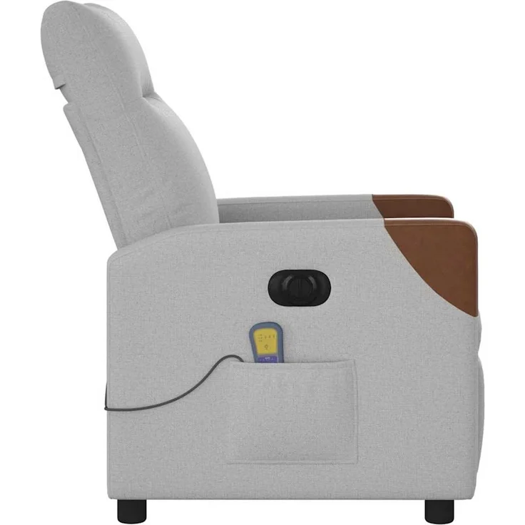 vidaXL Massagesessel Elektrisch Wolkengrau Stoff 3323997 – Bild 5
