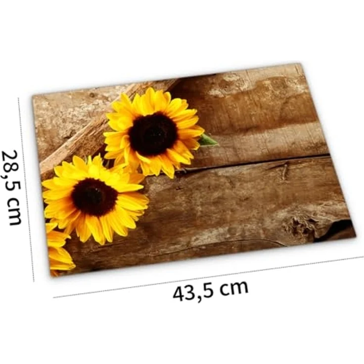 matches21 HOME & HOBBY Platzset Abwaschbare Tischsets 8er Set Sommer Sonnen-Blumen, (8-St), Platzsets als Tisch-Untersetzer und Tisch-Deko für Esstisch Teller – Bild 2