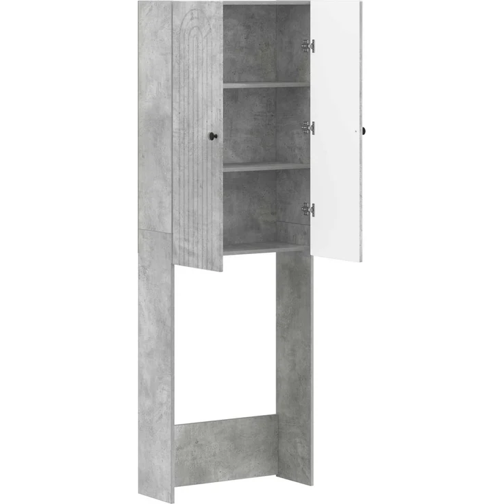 vidaXL Toilettenschrank ALKMAAR Betongrau 66 x 25,5 x 190 cm 896258 – Bild 2