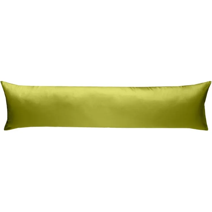Mako-Satin Seitenschläferkissen Bezug uni / einfarbig grün 40x145 cm von Bettwaesche-mit-Stil