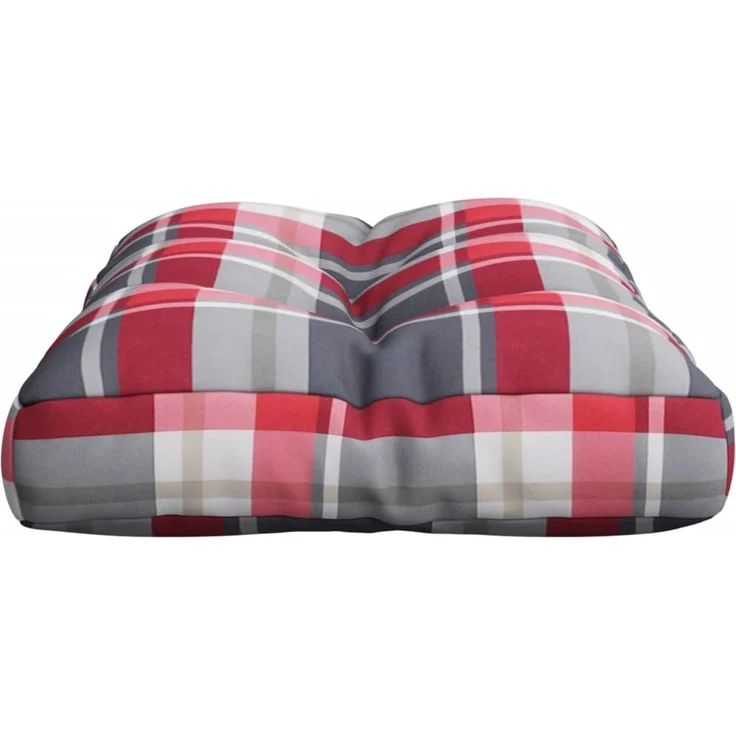vidaXL Palettenkissen, Stoff, Rot Karomuster, 60 x 40 x 12 cm – Bild 5