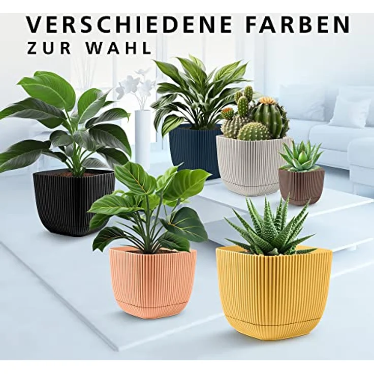 Konzept 11 Blumentopf 2in1 Blumentopf mit Untersetzer Übertopf Kunststoff – Bild 5