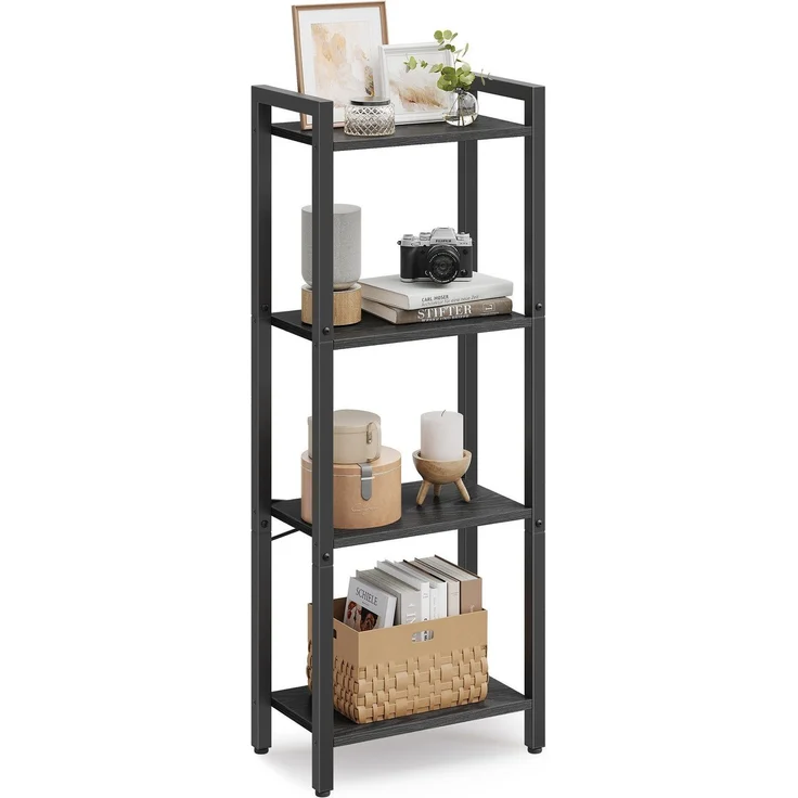 Vasagle Regal, Bücherregal, Standregal, DVD-Regal, mit 4 Ebenen, Büroregal, offene Ablagen, für Büro – Bild 1