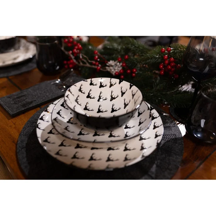 Weihnachts-Teller ca. 19 cm aus Porzellan | Festlicher Essteller für Vorspeisen, Snacks & Desserts | Spülmaschinenfest & langlebig – Bild 4