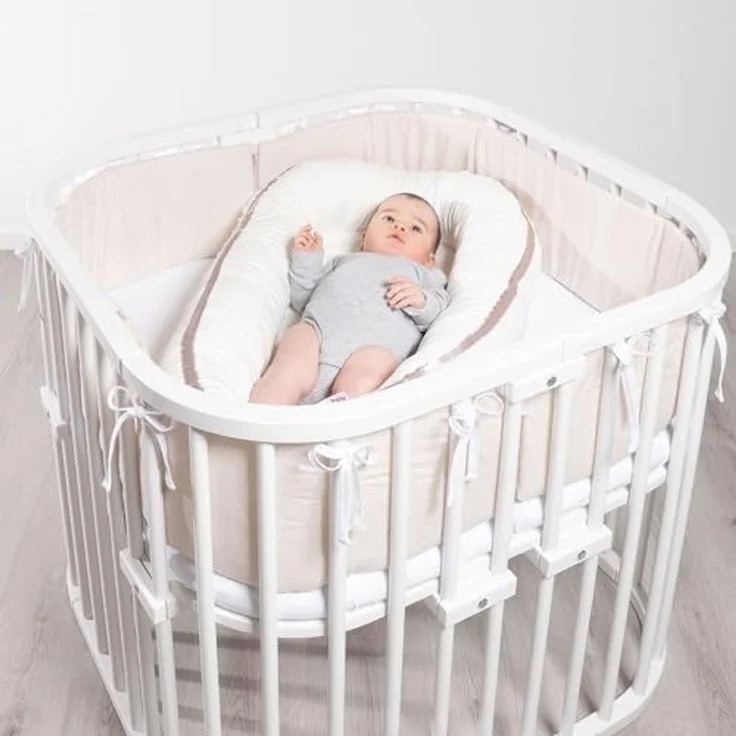 babybay Verbindungsbacken zum Laufstall passend für Modell Original, Midi, Maxi und Boxspring, beige lackiert – Bild 3