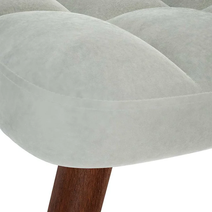vidaXL Schaukelstuhl mit Hocker Hellgrau Samt 4016843 – Bild 8