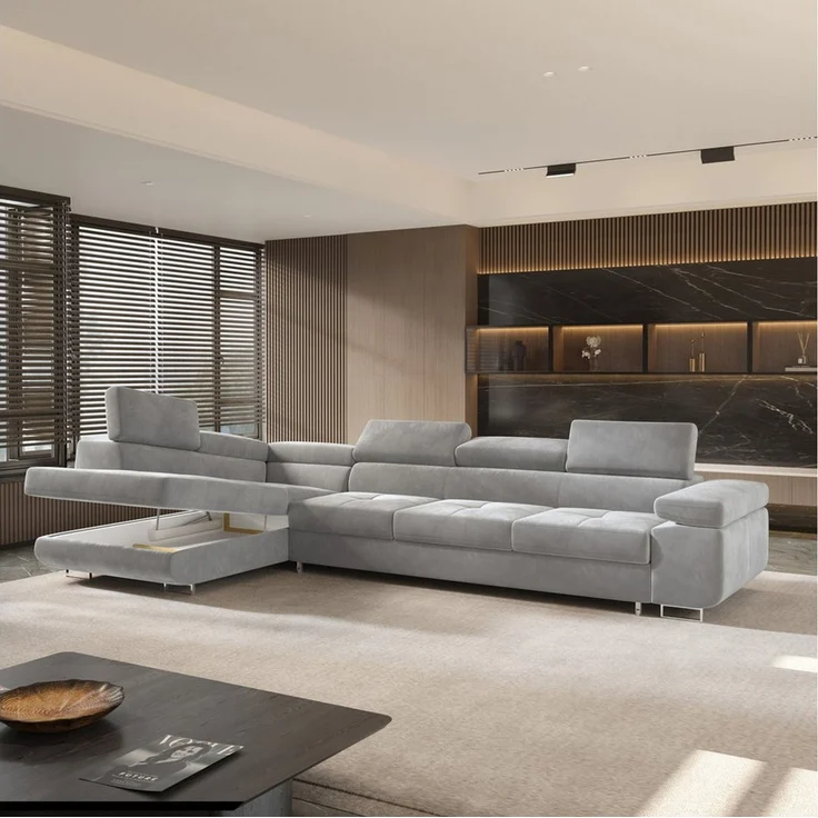 Masseno Ecksofa VICENTE mit Schlaffunktion L-Form, Sofa mit Bettkasten – Bild 3
