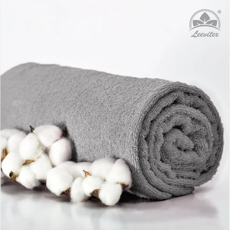 leevitex® Saunatuch Frottee XXL, (1-St), 80 x 200 cm, extra groß & saugfähig, Grau – Bild 4