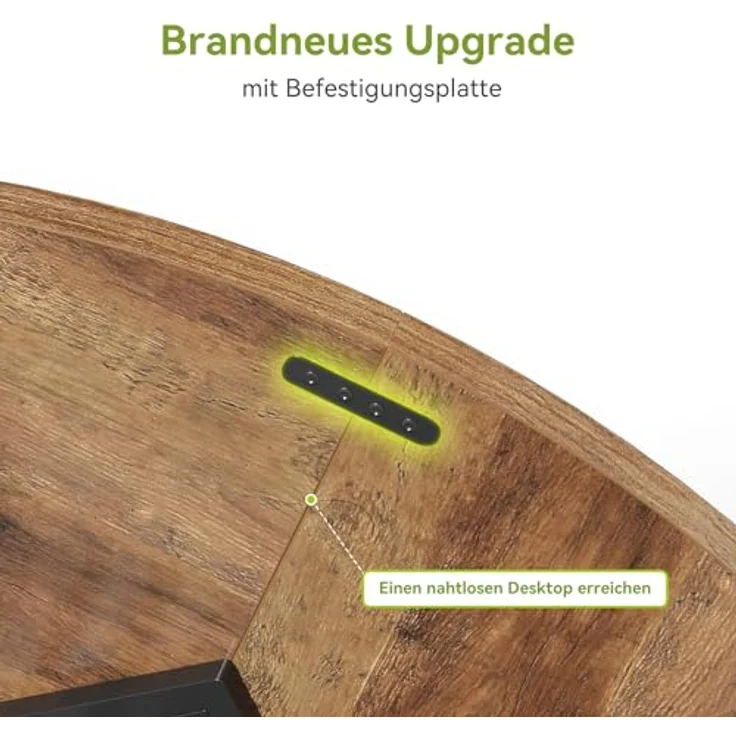 LITTLE TREE 120 cm runder Esstisch für 4–6 Personen, großer braun-schwarzer Esstisch, industrieller Gartentisch mit hochbelastbarem gerilltem Säulenfuß, runder Holzküchentisch für Wohnzimmer – Bild 4